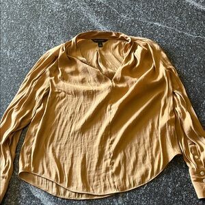 Zara Mustard Long Sleeve Blouse